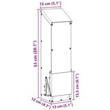 vidaXL Hranilnik za piščance Črna 13 x 12 x 51 cm Hladno valjana jeklo | Shoptok.si