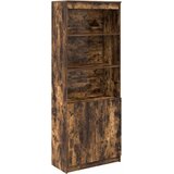  Visoka komoda dimljeni hrast 70x35x180 cm konstruiranog drva | shoptok.hr