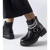 Gemre Black ankle boots with decorative chains Mezzavia | Shoptok.si