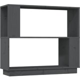 Maison Chic Knjižna omara - Knjižni regal siva 80x25x70 cm trdna borovina, (21723487) | Shoptok.si