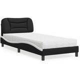Krevet s madracem Hvar crno-bijeli 90 x 200 cm od umjetne kože | Eponuda.ba