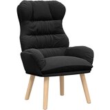 vidaXL Sproščujoči naslanjač črna puhasta tkanina, (22054316) | Shoptok.si