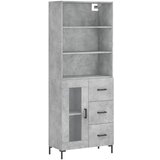 Maison Chic Visoka Komoda - Predalnik betonsko siva 69,5x34x180 cm inženirski les, (21719999) Cene