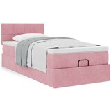 vidaXL Otomanski posteljni okvir z vzmetnico roza 90x200 cm žamet Cene