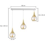  Luster na sajli LACRIMA BELA 3xE27/60W/230V | Eponuda.com