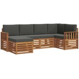  Set vanjskih sofa 6 kom. Prirodna i antracit Poliester 247 x 128,5 x 73 cm | shoptok.hr