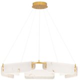 Nova Luce Kremno bela/medeninasta LED zatemnitvena viseča svetilka v marmornem dekorju ø 93 cm Aider – Cene