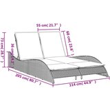 vidaXL Ležalnik z blazino svetlo siv 114x205x73 cm poli ratan | Shoptok.si