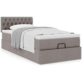 vidaXL otomanski okvir kreveta s madraca smeđesivi 90x200cm od tkanine | shoptok.hr