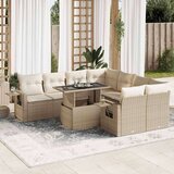  9-dijelni set vrtnih sofa s jastucima bež od poliratana | shoptok.hr