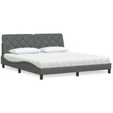 vidaXL Postelja z vzmetnico temno siva 180x200 cm blago | Shoptok.si
