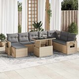 vidaXL 9-dijelni set vrtnih sofa s jastucima bež od poliratana | shoptok.hr