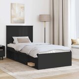  Okvir za krevet Crna 90 x 190 cm Čvrsto borovo drvo | shoptok.hr