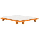 Karup Design Oranžna zakonska postelja iz masivnega bora brez vzglavja z letvenim dnom 160x200 cm Japan – | Shoptok.si