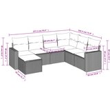  7-dijelni set vrtnih sofa od poliratana s jastucima crni | shoptok.hr