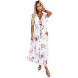 numoco basic Numoco pleated midi dress with neckline and frills | Shoptok.si