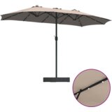 vidaXL vrtni dežnik taupe 385 x 209 x 244 cm blago | Shoptok.si