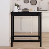 vidaXL Barska miza črna 100x50x110 cm trdna borovina Cene