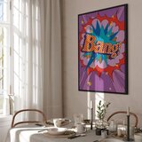  Slika - Comic Street Art (1-part) - Colorful Text on Vibrant Background 40x60 U crnom drvenom okviru | shoptok.hr