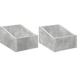  Kutija za LP ploče 2 kom. Betonska siva 23 x 33 x 16 cm | shoptok.hr
