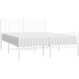  Metalni okvir kreveta uzglavlje i podnožje bijeli 160x200 cm | Eponuda.com