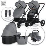 Lorelli BOSTON Dolphine Grey Kolica 2u1: Košara + Zimska Navlaka + Putna Torba (0mj+) - (do 15kg/96cm) | shoptok.hr