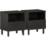 Noćni ormarići 2 kom crni 40x33x46 cm od masivnog drva manga | shoptok.hr