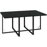  Vrtna garnitura - 7-dijelni vrtni blagovaonski set s jastucima crni od poliratana - Crna Dužina stola 163 cm 6 x fotelja + stol | shoptok.hr