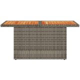  Vrtna miza siva 100x55x73 cm poli ratan in akacijev les | Shoptok.si