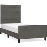 Maison Chic Posteljni okvir - Enojna postelja - Postelja za odrasle brez vzmetnice temno siv 80x200 cm žamet-J7889, (21759896) Cene