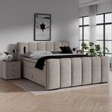 Premium Living Postelja Boxspring Elysia, Naravna Barva, 200x200 | Shoptok.si