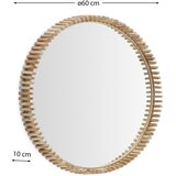 Kave Home Stensko ogledalo z lesenim okvirjem ø 60 cm Polke – | Shoptok.si