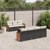 Maison Chic Seti vrtnega pohištva - Vrtna garnitura - Vrtni pohištvo set 8-delna z blazinami črn poli ratan, (21800108) | Shoptok.si