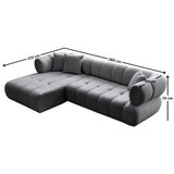 Atelier Del Sofa Kutna sofa na razvlačenje Petra Lijeva, 280 x 170 cm, Tamno siva | Eponuda.ba