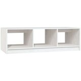vidaXL Klubska mizica bela 110x50x34 cm trdna borovina | Shoptok.si