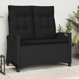  Vrtna klupa s jastukom Crna 105 x 60 x 112 cm Čelik i poliester | shoptok.hr