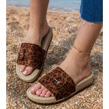 Gemre Leopard platform slides with decorative buckle Lunda | Shoptok.si