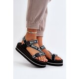 Big Star Women's platform sandals Black Cene