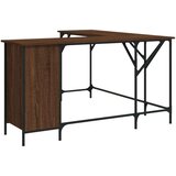 vidaXL Pisalna miza rjavi hrast 141x141x75 cm inženirski les | Shoptok.si