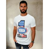 DStreet T-shirt męski z nadrukiem biały | Shoptok.si