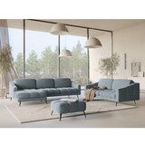 Makamii svetlo modra žametna kotna sedežna garnitura (levi kot) nalu – | Shoptok.si