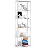 AKORD Regal V Loft Slogu Iz Kovine, Bela, (5000332507) | Shoptok.si