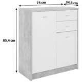 Mömax komoda 4-you new, siva, bela | Shoptok.si