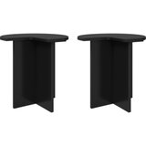  Bocni stol 2 pcs Crni hrast Ø 39 x 38 cm Konstruirano drvo | shoptok.hr