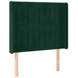  Uzglavlje s ušima tamnozeleno 83x16x118/128 cm baršunasto | shoptok.hr