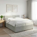  Boxspring krevet s madracem Svjetlosiva 200 x 200 cm Baršun | shoptok.hr