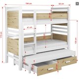Molarem Home Drveni dječji krevet na kat Janis III s tri kreveta i ladicom - svijetlo drvo - 180x80 cm - Bez madraca | shoptok.hr