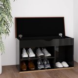 vidaXL klupa za cipele s jastukom sjajna crna 80 x 30 x 47 cm iverica Cijene