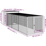  Kavez za kokoši s igralištem svjetlosivi 110x405x110 cm čelični | shoptok.hr