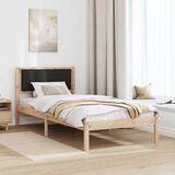  Krevetna konstrukcija Crna 90 x 190 cm Čvrsto borovo drvo | shoptok.hr